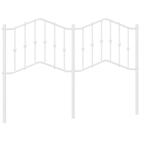 vidaXL Utskiftbar sengegavl i metall hvit 135 cm