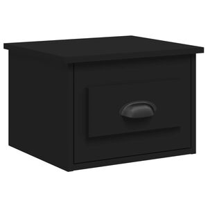 vidaXL Veggmontert nattbord svart 41,5x36x28 cm