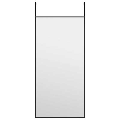 vidaXL Dørspeil svart 30x60 cm glass og aluminium