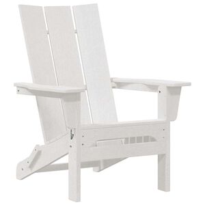vidaXL Folding Adirondack Stol Hvit 80,5 x 74,5 x 92 cm HDPE