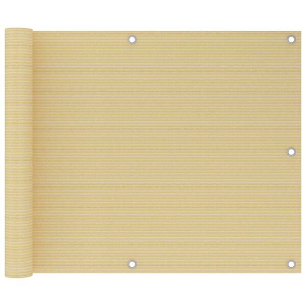 vidaXL Balkongskjerm beige 75x600 cm HDPE