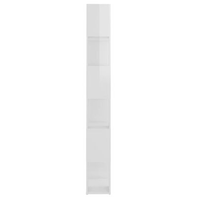 vidaXL Bokhylle/romdeler høyglans hvit 60x24x186 cm