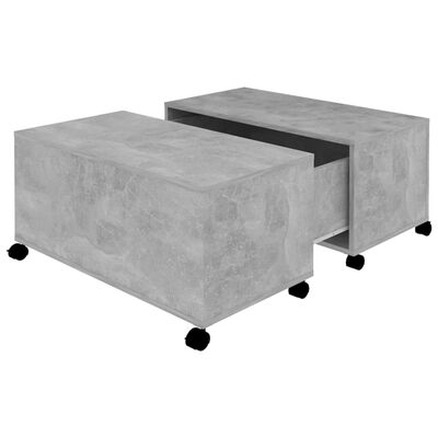 vidaXL Salongbord betonggrå 75x75x38 cm sponplate
