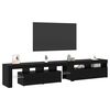 vidaXL TV-skap 2 pcs Svart Eik 230 x 36,5 x 40 cm Konstruert tre