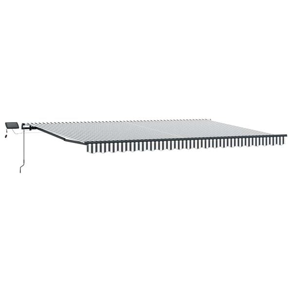 vidaXL Manuell uttrekkbar markise med LED antrasitt og hvit 500x300 cm