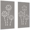 vidaXL Veggdekorasjoner hage 2 stk 105x55 cm cortenst&aring;l blomsterdesign