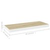 vidaXL Flytende vegghylle eik og hvit 60x23,5x3,8 cm MDF