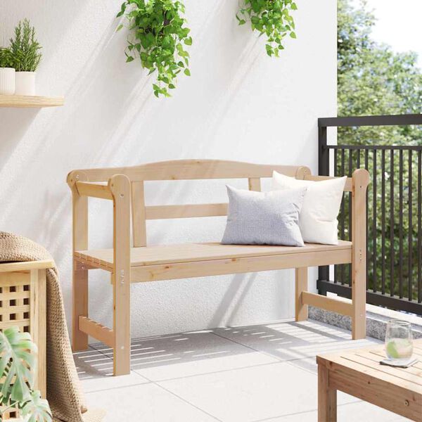 vidaXL Utend&oslash;rs benk med lagring Naturlig 119 x 44 x 76 cm Massiv Furu