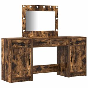 vidaXL Sminkebord 3 stk. Brun 78,5 x 41 x 135 cm Konstruert tre