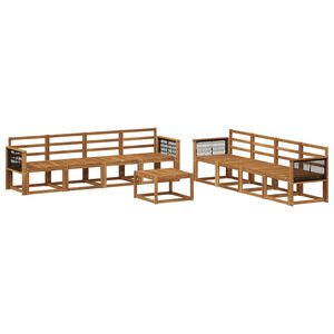 vidaXL Utend&oslash;rs sofa-sett 7 pcs Naturlig Solid akasietre