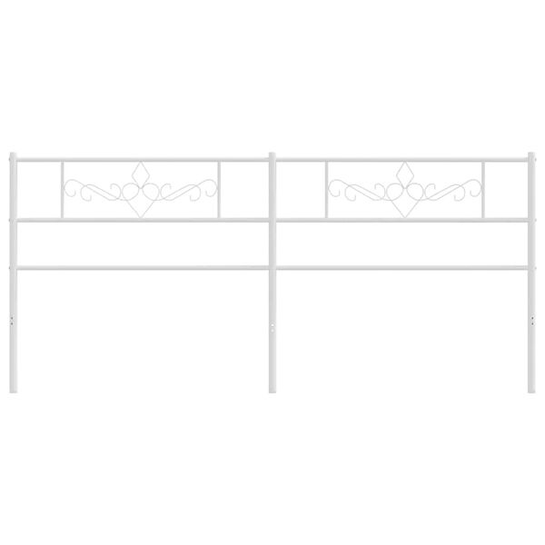 vidaXL Utskiftbar sengegavl i metall hvit 180 cm