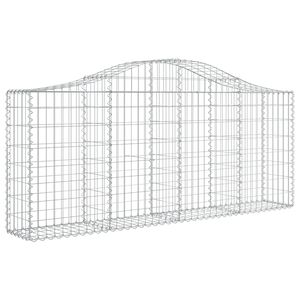 vidaXL Gabionkurv buet 200x30x80/100 cm galvanisert jern