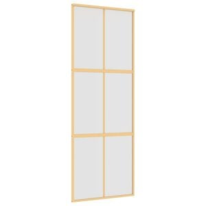 vidaXL Skyved&oslash;r gull 76x205 cm frostet ESG glass og aluminium
