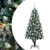 vidaXL Kunstig juletre med 300 LED gr&oslash;nn 180 cm PVC og St&aring;l og Plast
