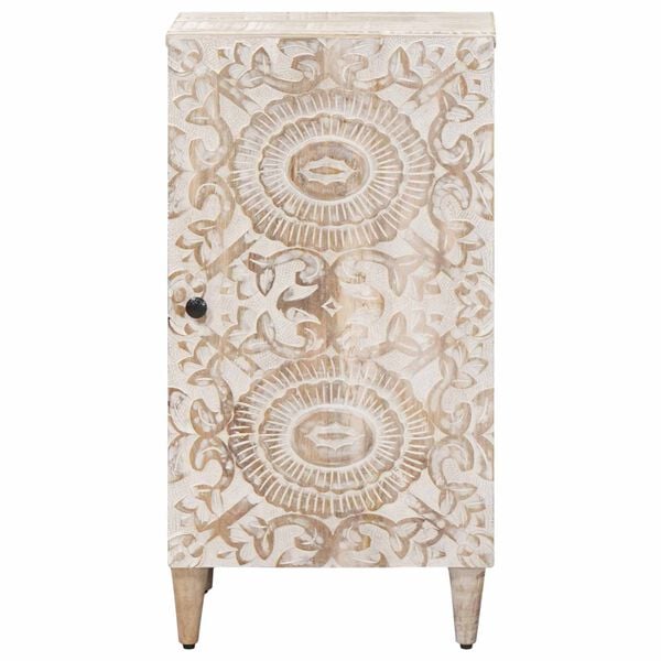 vidaXL Serviesskap med lagring Hvit 40 x 33,5 x 75 cm Massiv mango tre