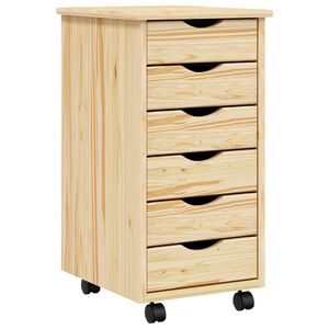 vidaXL Rullende skap med skuffer MOSS 34 x 39 x 65,5 cm Klar lakk