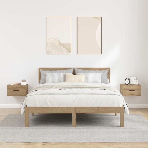 vidaXL Nattbordskap 2 pcs artisan eik 35 x 35 x 20 cm Konstruert tre