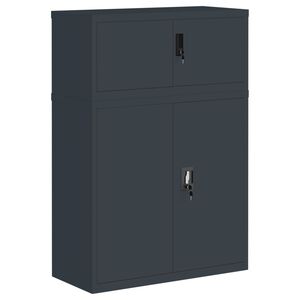 vidaXL Arkivskap antrasitt 90x40x130 cm st&aring;l