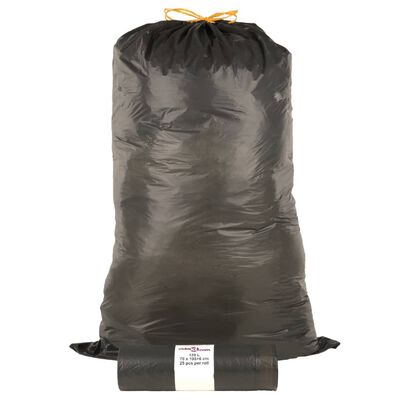 vidaXL Søppelposer med snorer 250 stk svart 120 L