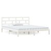 vidaXL Sengeramme hvit 135x190 cm Double heltre