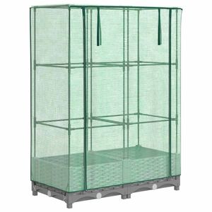 vidaXL H&oslash;yseng med drivhustrekk rottingutseende 80x40x123 cm