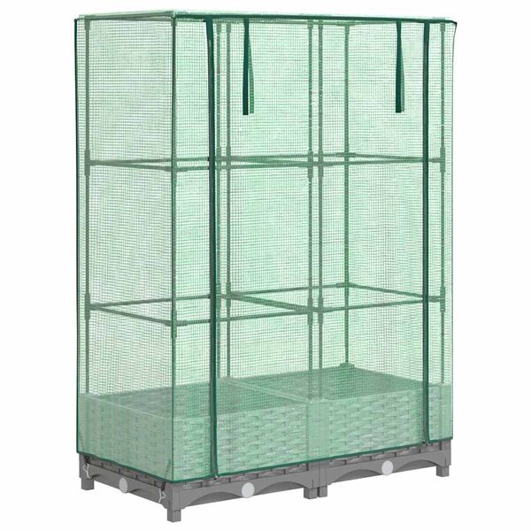 vidaXL H&oslash;yseng med drivhustrekk rottingutseende 80x40x123 cm