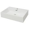 vidaXL Servant med kranhull keramisk hvit 60,5x42,5x14,5 cm