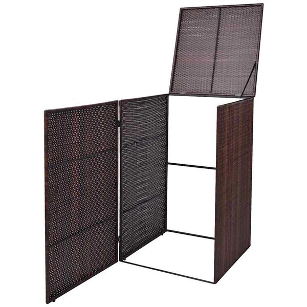 vidaXL S&oslash;ppeldunk-skjul Brun 76 x 78 x 123 cm Pulverlakkert st&aring;l