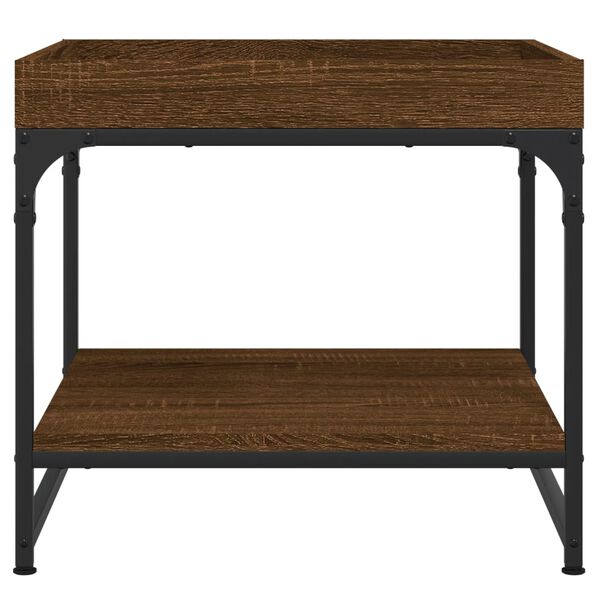 vidaXL Salongbord brun eik 49,5x49,5x45 cm konstruert tre