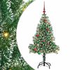 vidaXL Kunstig Julesekk Sn&oslash; Flocket med LED Lys Gr&oslash;nn og hvit 150 cm