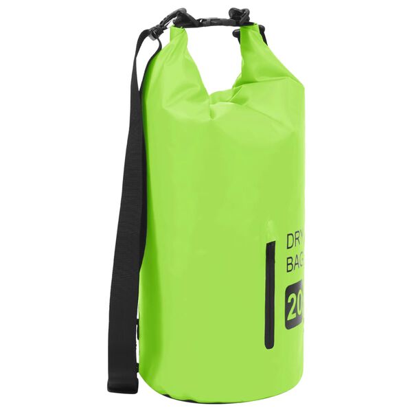 vidaXL T&oslash;rrsekk med glidel&aring;s gr&oslash;nn 20 L PVC