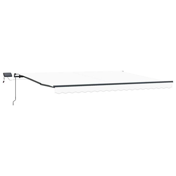 vidaXL Innvendbar Markise med LED -stripelys Hvit 400 ×300 cm stoff