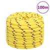 vidaXL B&aring;ttau gul 20 mm 100 m polypropylen