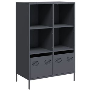vidaXL Highboard antrasitt 68x39x103,5 cm st&aring;l