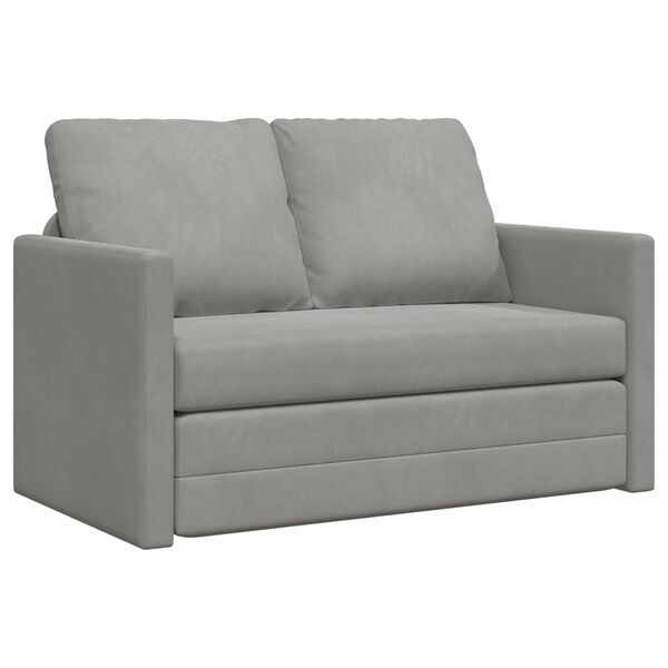 vidaXL Sammenleggbar Sofa seng Lysegr&aring; 122 x 70 x 60 cm Fl&oslash;yel