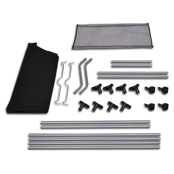 vidaXL Skittentøyskurv med fire poser svart grå