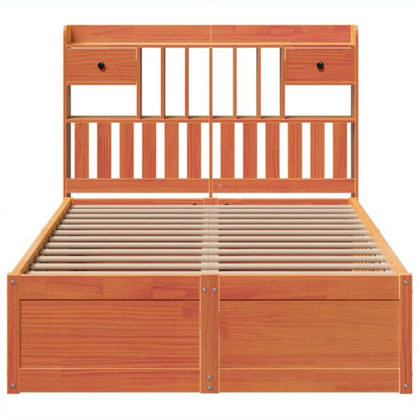 vidaXL Sengeramme uten madrass voksbrun 120x200 cm heltre furu