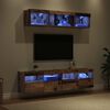 vidaXL TV veggenheter med LED med LED 5 pcs Gamle tre 80 x 30 x 40 cm