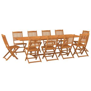 vidaXL Hagespisegruppe 11 deler 280x90x75 cm heltre akasie