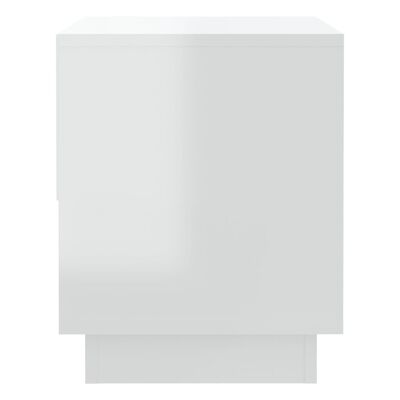vidaXL Nattbord høyglas hvit 45x34x44 cm sponplate