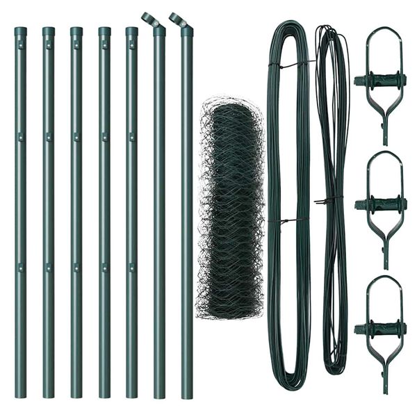 vidaXL Gjerdep&aring;le gr&oslash;nn 10 x 0,8 m (36 mm mesh) St&aring;l og PVC