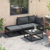 vidaXL Hagesofa Set med pute 3 pcs Svart Aluminium