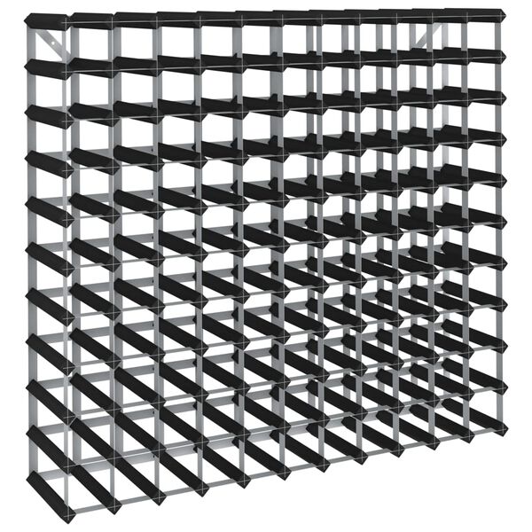 vidaXL Vinstativ for 120 flasker svart heltre furu