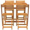 vidaXL Bistrosett 5 pcs Olje naturlig Solid akasietre