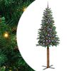 vidaXL Slim juletre gr&oslash;nn 210 cm PVC og Massivt Furu tre