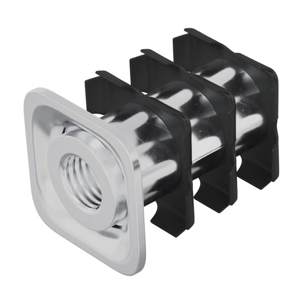 vidaXL Gjenget r&oslash;rsett 12 pcs Svart og s&oslash;lv 15,8 x 15,8 x 22,5 mm