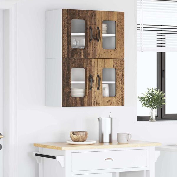 vidaXL Kj&oslash;kkenskap Kalmar 2 pcs Gammelt tre 60 x 31 x 40 cm