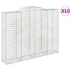 vidaXL Gabionkurver buede 10 stk 300x50x220/240 cm galvanisert jern