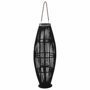 vidaXL Hengelanterne for stearinlys bambus svart 95 cm