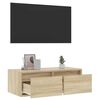 vidaXL TV-benk med LED-lys sonoma eik 75x35,5x25 cm